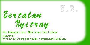 bertalan nyitray business card